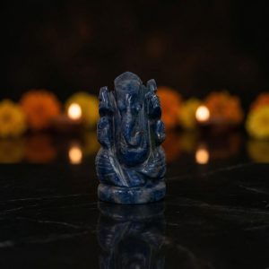 Premium Lapis Lazuli Ganesha Idol – Natural Blue Crystal Ganesh Statue for Home Temple