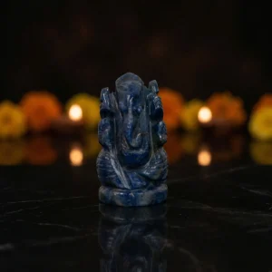 Premium Lapis Lazuli Ganesha Idol – Natural Blue Crystal Ganesh Statue for Home Temple