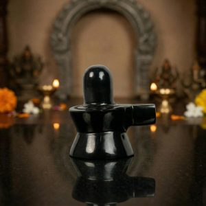 Natural Black Obsidian Shiva Lingam – Polished Crystal Shivalinga for Home Temple Decor