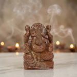 Natural Ruby Ganesh Idol – Hand Carved Crystal Ganpati Idol for Home Temple & Desk Decor