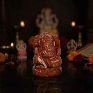 Sunstone Crystal Ganesh Idol – Handcrafted Decorative Statue for Home Temple Decor