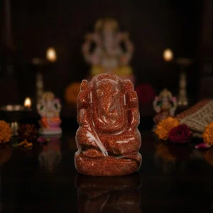 Sunstone Crystal Ganesh Idol – Handcrafted Decorative Statue for Home Temple Decor