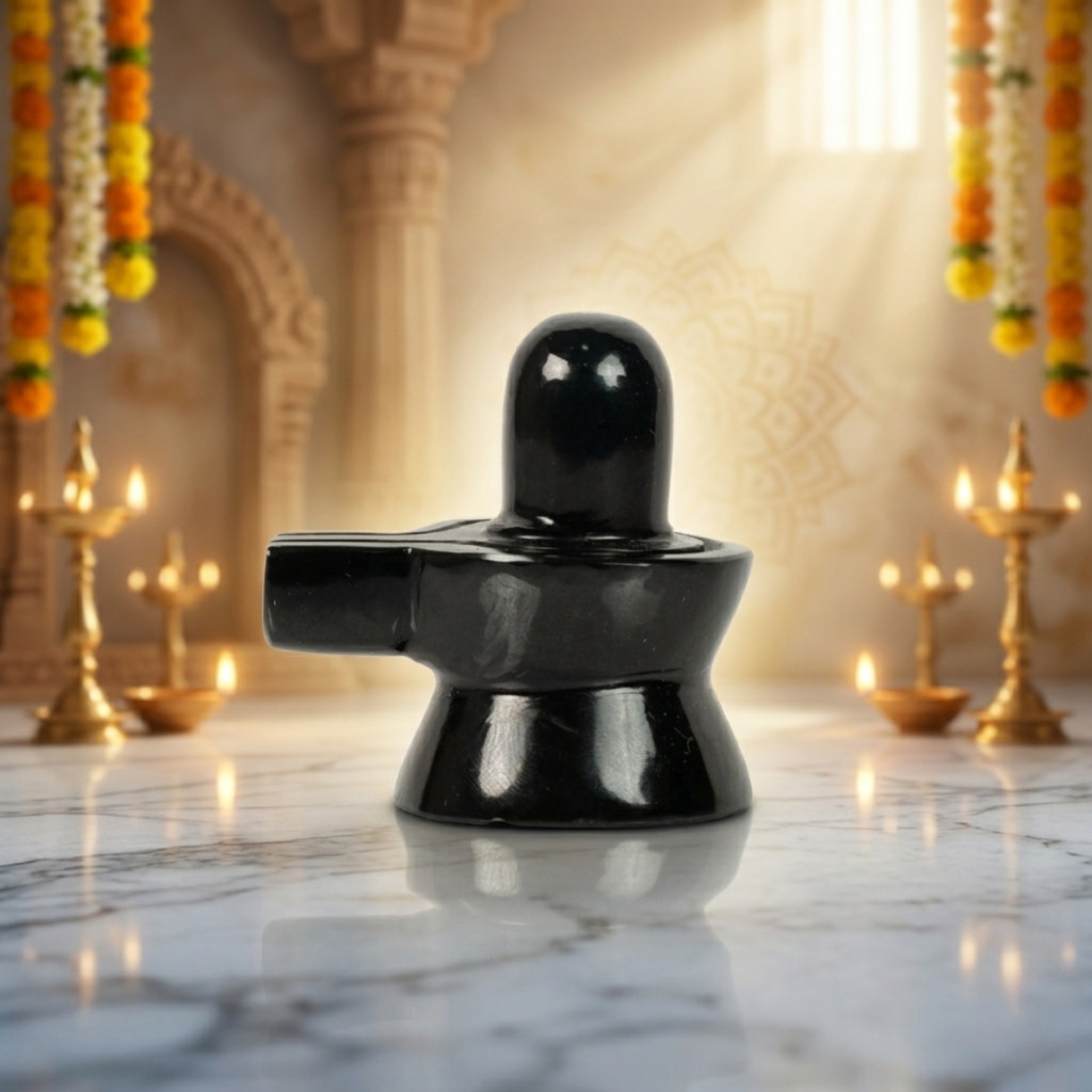 Natural Black Obsidian Shiva Lingam – Polished Crystal Shivalinga for Home Temple Decor - Image 3