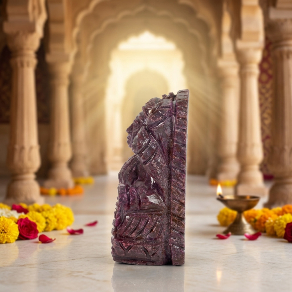 Natural Ruby Goddess Lakshmi Idol – Hand Carved Crystal Statue for Home Temple - Image 4
