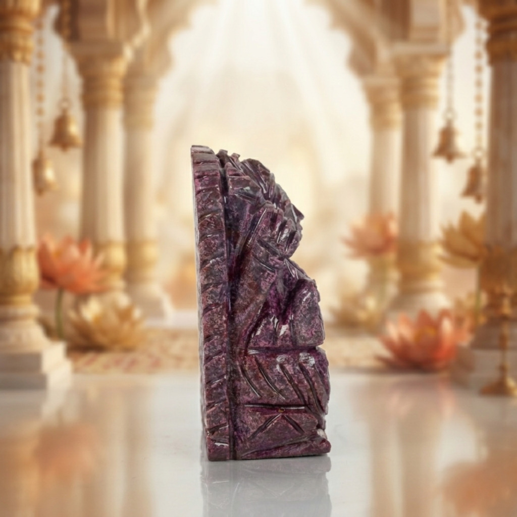 Natural Ruby Goddess Lakshmi Idol – Hand Carved Crystal Statue for Home Temple - Image 2