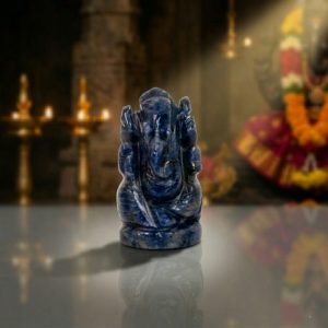 Premium Lapis Lazuli Ganesha Idol – Natural Blue Crystal Ganesh Statue for Home Temple