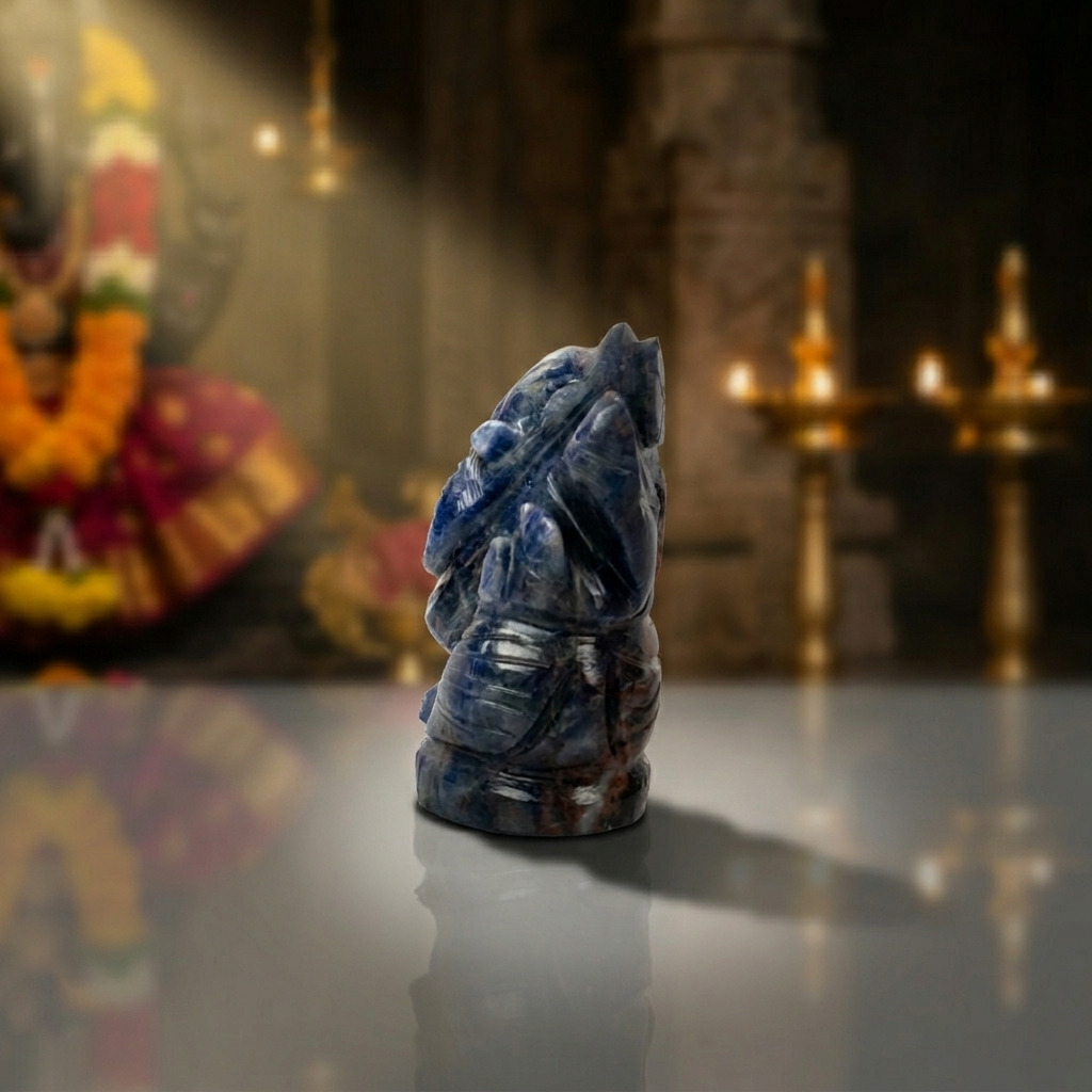 Premium Lapis Lazuli Ganesha Idol – Natural Blue Crystal Ganesh Statue for Home Temple - Image 4