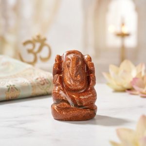 Sunstone Crystal Ganesh Idol – Handcrafted Decorative Statue for Home Temple Decor