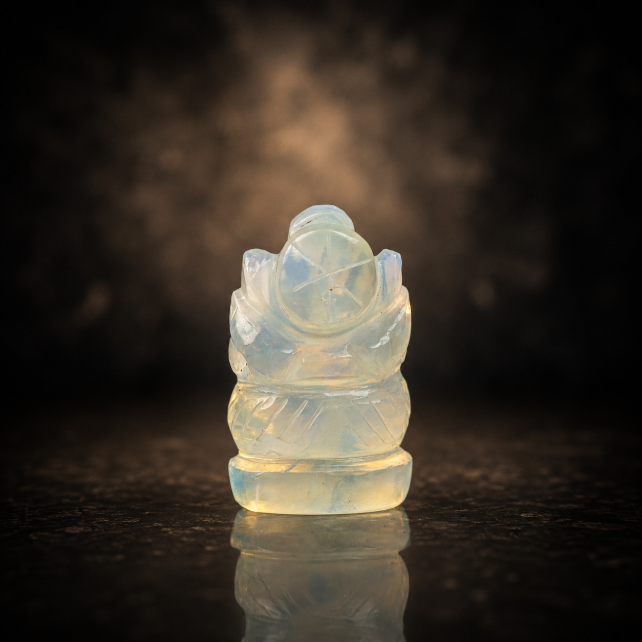 Synthetic Opal Ganesh Idol – Elegant Crystal Ganpati Statue for Home Temple & Desk Decor - Image 4