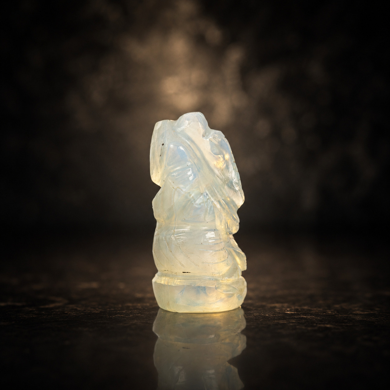 Synthetic Opal Ganesh Idol – Elegant Crystal Ganpati Statue for Home Temple & Desk Decor - Image 3