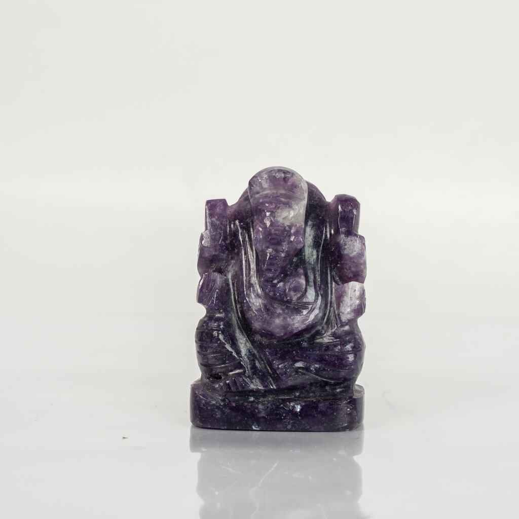 Natural Amethyst Ganesh Idol – Hand Carved Crystal Ganpati Statue for Home Temple - Image 6