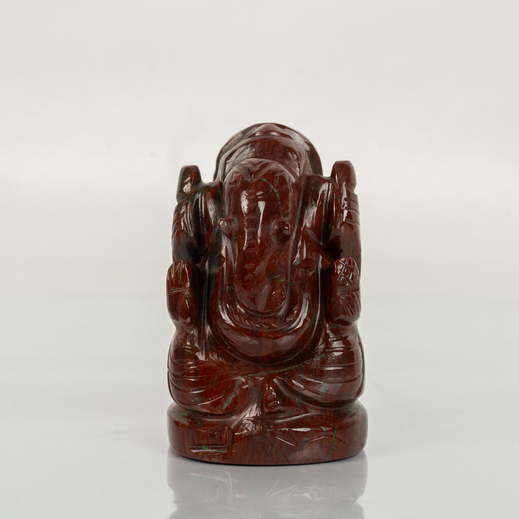 Natural Bloodstone Ganesh Idol – Raw Crystal Ganpati Statue for Home Temple Decor - Image 6