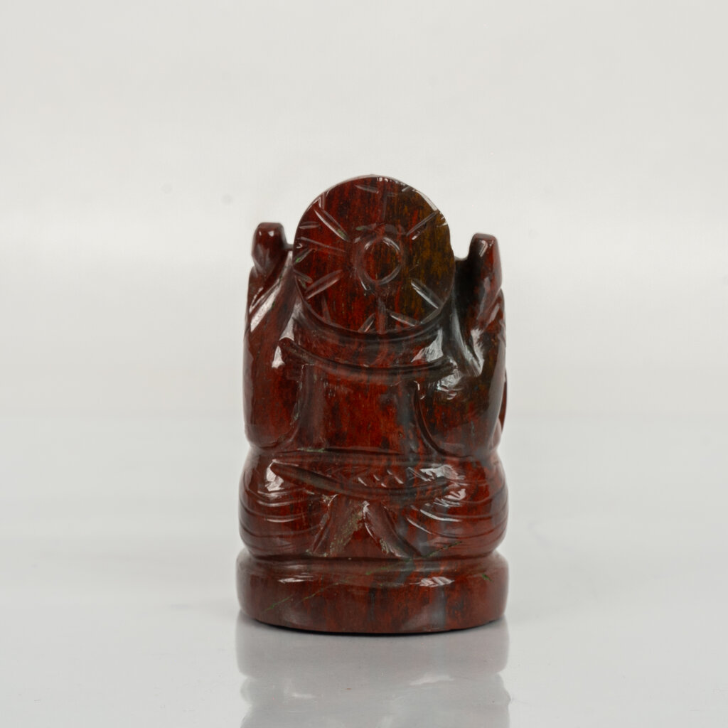 Natural Bloodstone Ganesh Idol – Raw Crystal Ganpati Statue for Home Temple Decor - Image 7