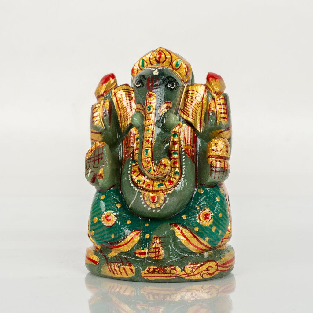 Natural Green Aventurine Ganesh Idol – Raw Crystal Ganpati Statue for Home Temple Decor - Image 6