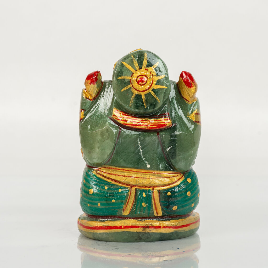Natural Green Aventurine Ganesh Idol – Raw Crystal Ganpati Statue for Home Temple Decor - Image 7