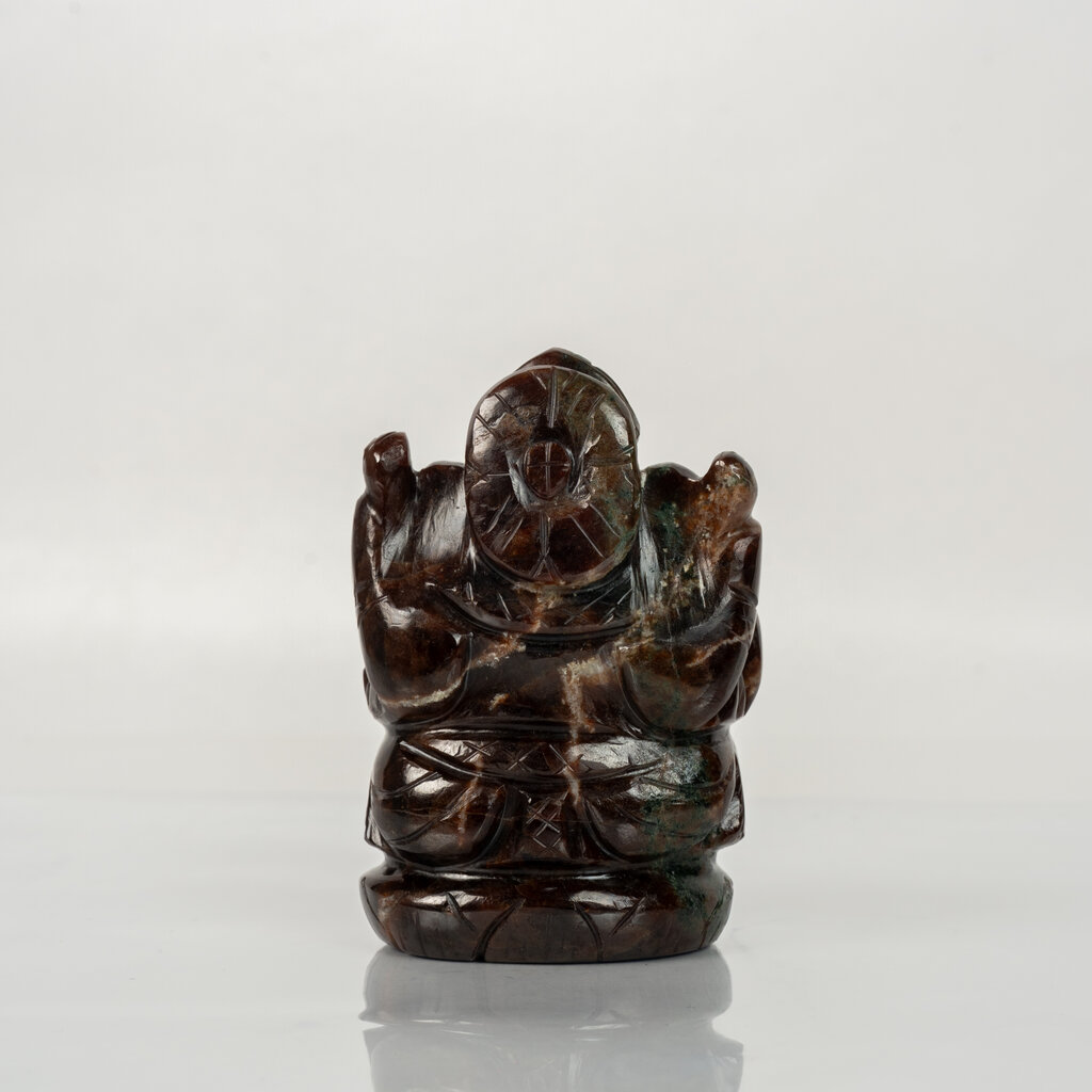 Natural Hessonite Ganesh Idol – Crystal Ganpati Statue for Home Temple Decor - Image 7