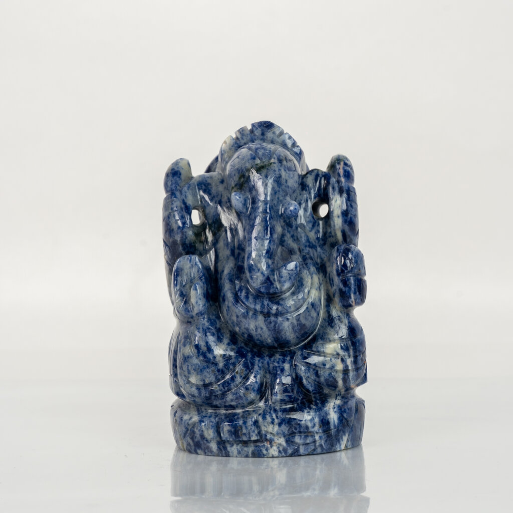 Deep Blue Lapis Lazuli Ganesh Idol – Natural Crystal Ganpati Statue for Home Temple - Image 6