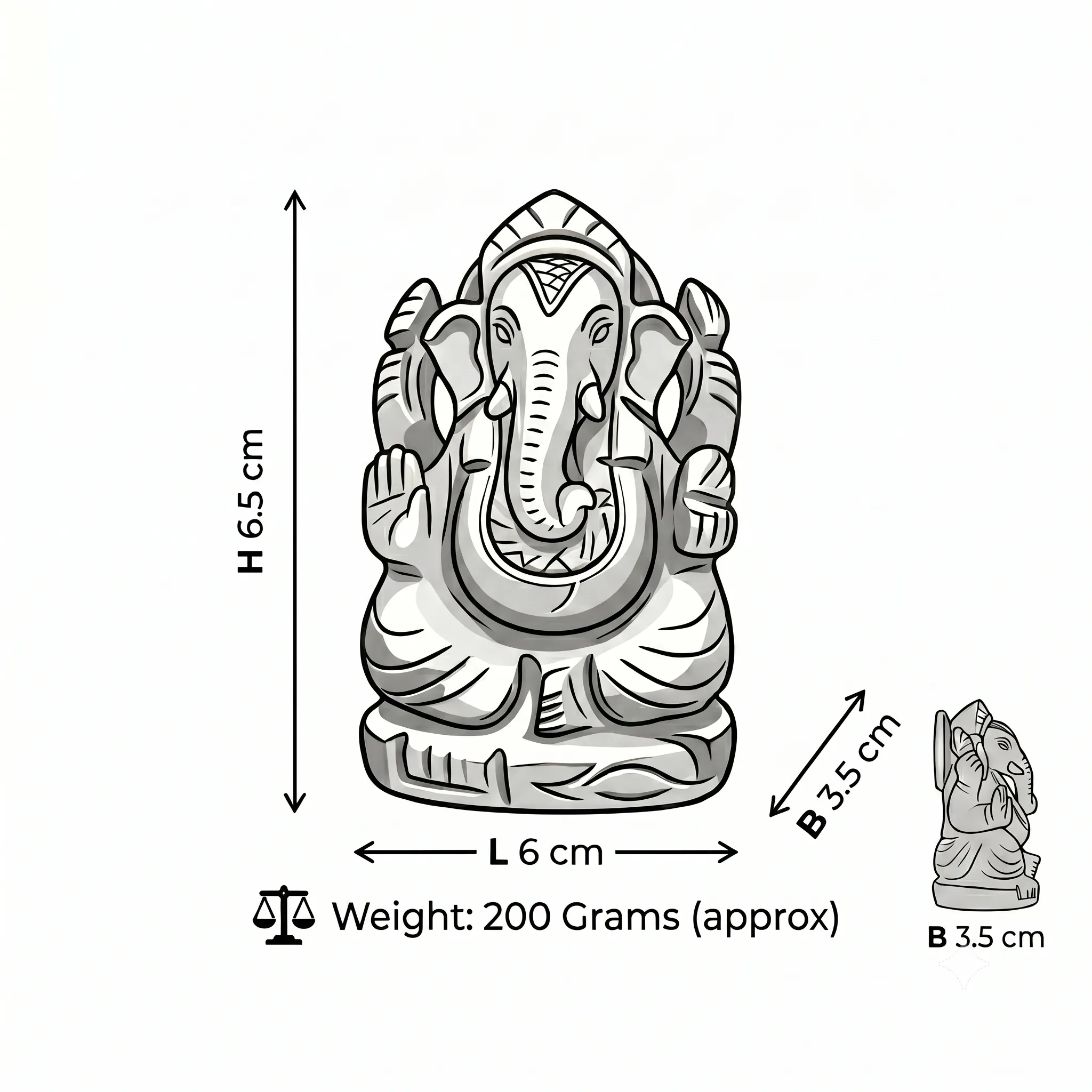 Natural Amethyst Ganesh Idol – Hand Carved Crystal Ganpati Statue for Home Temple - Image 5